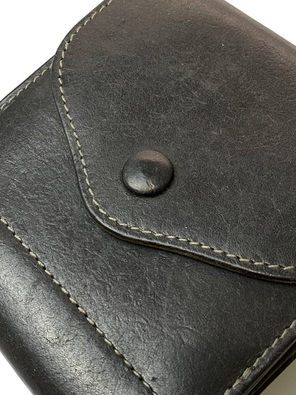 【中古品】【メンズ】 PORTER ポーター LEATHER WALLET 二つ折り レザーウォレット 財布 201-260905-yn-03-min カラー：ブラック 万代Net店