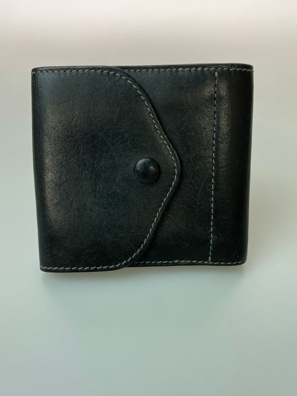 【中古品】【メンズ】 PORTER ポーター LEATHER WALLET 二つ折り レザーウォレット 財布 201-260905-yn-03-min カラー：ブラック 万代Net店