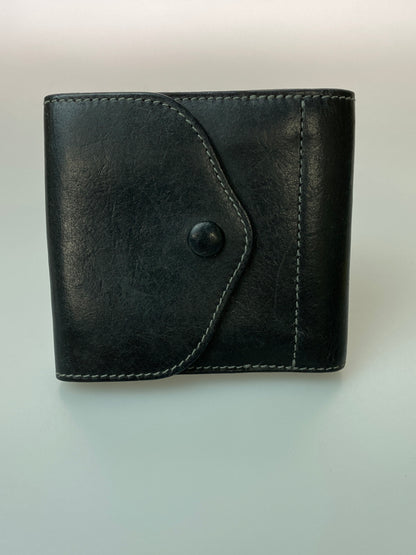 【中古品】【メンズ】 PORTER ポーター LEATHER WALLET 二つ折り レザーウォレット 財布 201-260905-yn-03-min カラー：ブラック 万代Net店