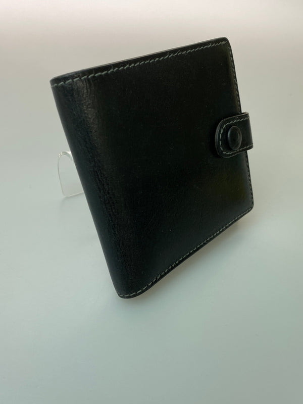 【中古品】【メンズ】 PORTER ポーター LEATHER WALLET 二つ折り レザーウォレット 財布 201-260905-yn-03-min カラー：ブラック 万代Net店