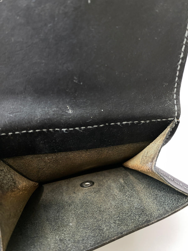 【中古品】【メンズ】 PORTER ポーター LEATHER WALLET 二つ折り レザーウォレット 財布 201-260905-yn-03-min カラー：ブラック 万代Net店