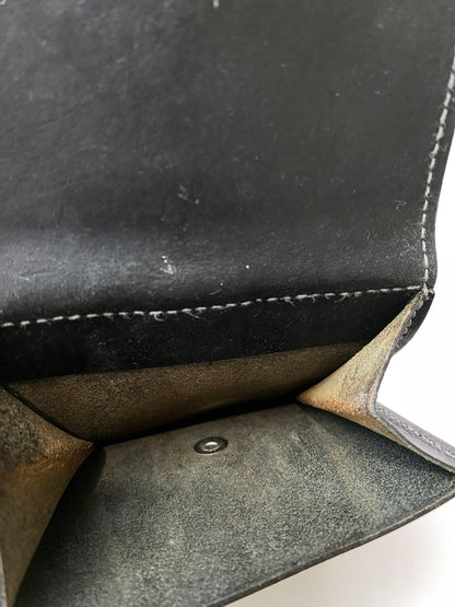 【中古品】【メンズ】 PORTER ポーター LEATHER WALLET 二つ折り レザーウォレット 財布 201-260905-yn-03-min カラー：ブラック 万代Net店