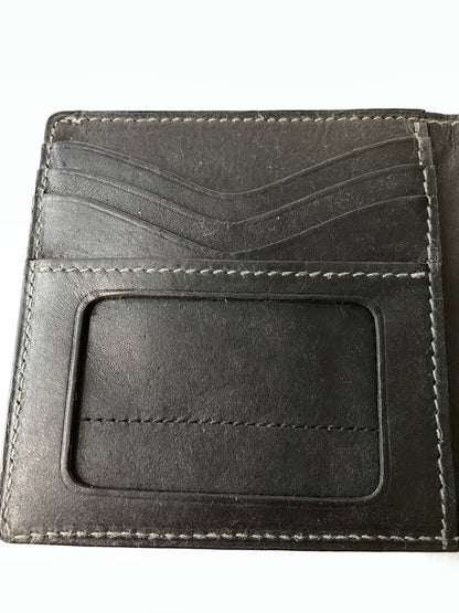 【中古品】【メンズ】 PORTER ポーター LEATHER WALLET 二つ折り レザーウォレット 財布 201-260905-yn-03-min カラー：ブラック 万代Net店