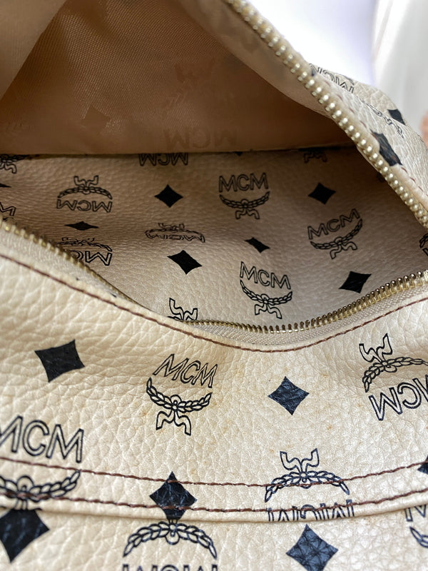 【中古品】【レディース】 MCM エムシーエム BACKPACK バッグパック ヴィセトス スタッズ レザー リュック カバン 180-260909-yn-19-min カラー：ベージュ 万代Net店