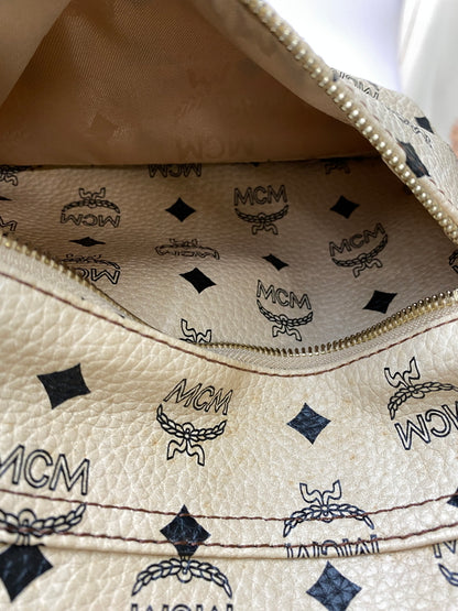 【中古品】【レディース】 MCM エムシーエム BACKPACK バッグパック ヴィセトス スタッズ レザー リュック カバン 180-260909-yn-19-min カラー：ベージュ 万代Net店
