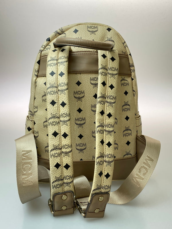 【中古品】【レディース】 MCM エムシーエム BACKPACK バッグパック ヴィセトス スタッズ レザー リュック カバン 180-260909-yn-19-min カラー：ベージュ 万代Net店