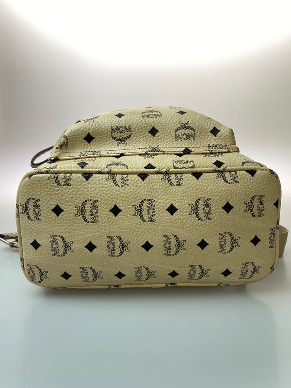 【中古品】【レディース】 MCM エムシーエム BACKPACK バッグパック ヴィセトス スタッズ レザー リュック カバン 180-260909-yn-19-min カラー：ベージュ 万代Net店
