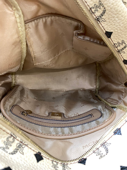 【中古品】【レディース】 MCM エムシーエム BACKPACK バッグパック ヴィセトス スタッズ レザー リュック カバン 180-260909-yn-19-min カラー：ベージュ 万代Net店