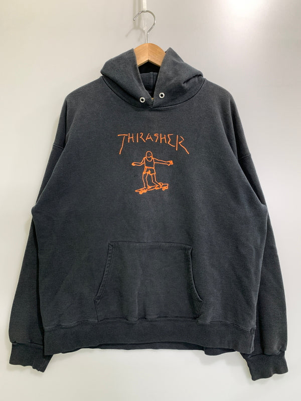【中古品】【メンズ】 THRASHER スラッシャー 90S GONZ LOGO HOODIE 90年代 ゴンズ ロゴ フーディ パーカー ヴィンテージ 146-260903-hu-55-min サイズ：タグ破損のため不明 カラー：ブラック（色あせ） 万代Net店
