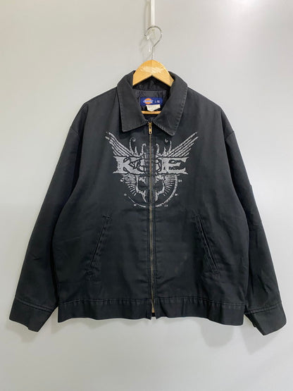 【中古品】【メンズ】 DICKIES ディッキーズ KILLSWITCH ENGAGE WORK JACKET キルスウィッチ エンゲイジ ワークジャケット ジップアップジャケット メタルコアバンド 146-260901-em-31-min サイズ：L-RG カラー：ブラック 万代Net店