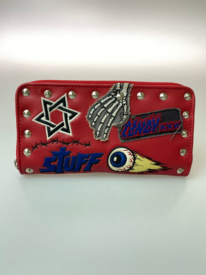 【中古品】【メンズ/レディース】 CANDY STRIPPER キャンディストリッパー LONG WALLET ロングウォレット 長財布 201-260905-yn-01-min カラー：レッド 万代Net店