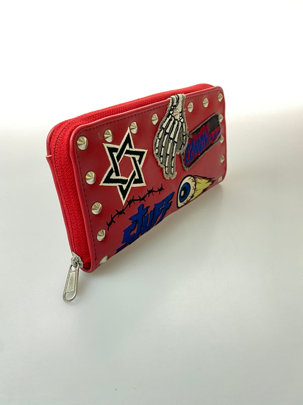 【中古品】【メンズ/レディース】 CANDY STRIPPER キャンディストリッパー LONG WALLET ロングウォレット 長財布 201-260905-yn-01-min カラー：レッド 万代Net店