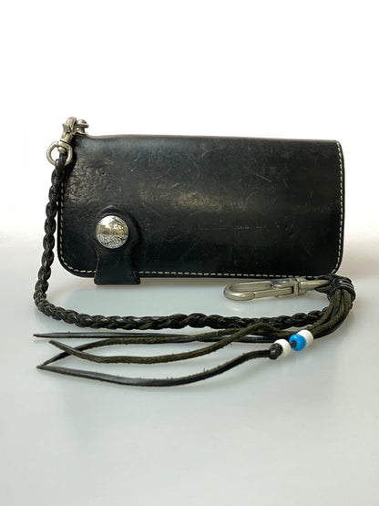 【現状渡し品】【メンズ】 RED MOON レッドムーン LONG LEATHER WALLET ロングレザーウォレット 長財布 201-260905-yn-05-min カラー：ブラック 万代Net店