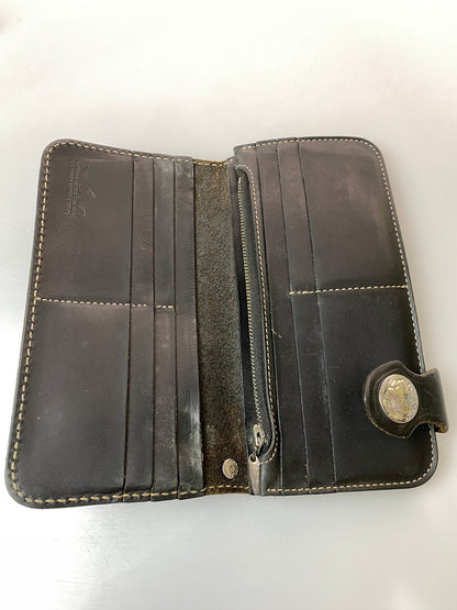 【現状渡し品】【メンズ】 RED MOON レッドムーン LONG LEATHER WALLET ロングレザーウォレット 長財布 201-260905-yn-05-min カラー：ブラック 万代Net店