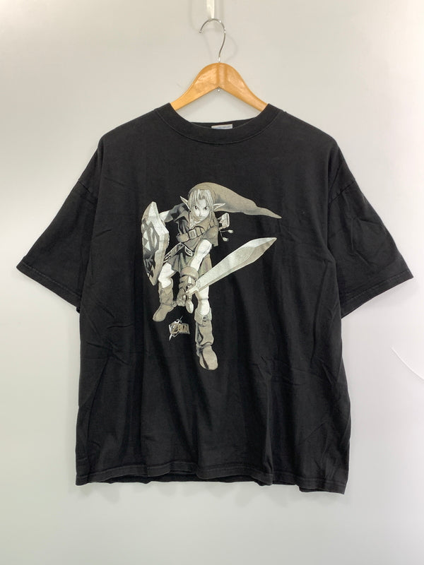 【中古品】【メンズ】 ゼルダの伝説 90S TEE 半袖 Tシャツ ショートスリーブ 146-260903-hu-14-min サイズ：XL カラー：ブラック 万代Net店