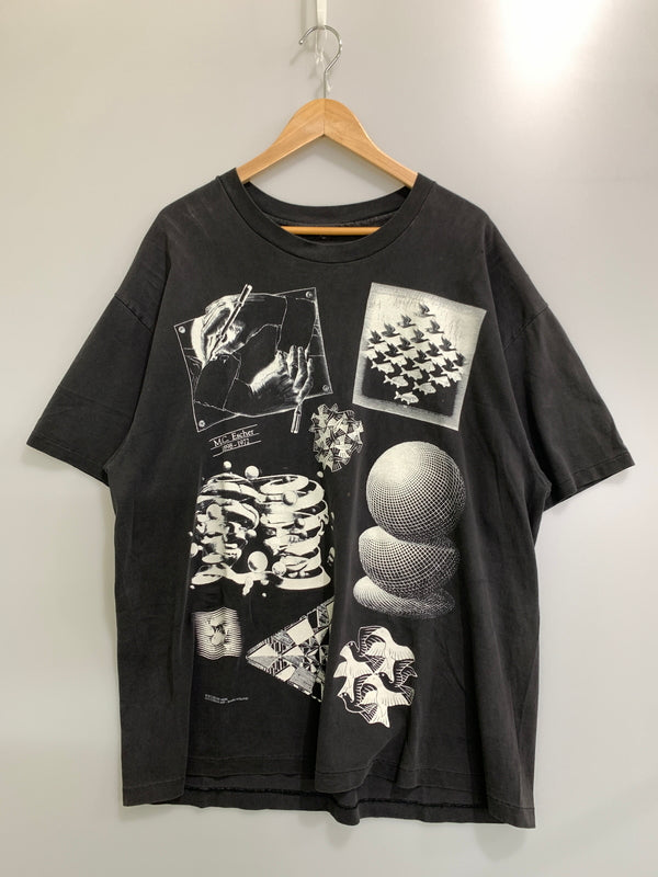 【中古品】【メンズ】 M.C.ESCHER M.C.エッシャー 90S マルチプリント TEE 90年代 ヴィンテージ 半袖 ティーシャツ ショートスリーブ 146-260903-hu-60-min サイズ：タグ破損のため不明 カラー：グレー 万代Net店