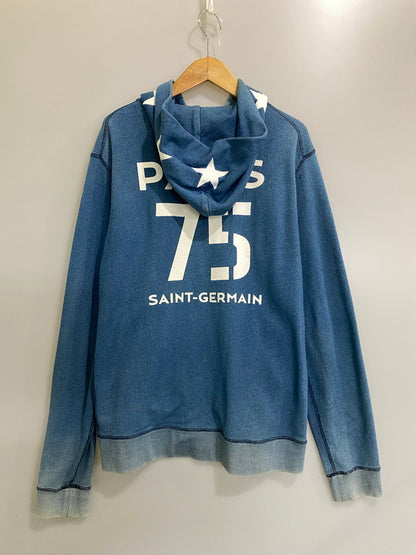 【中古品】【メンズ】 EDIFICE エディフィス × PARIS SAINT-GERMAIN パリ・サンジェルマン STAR ZIP PARKA スター ジップ パーカー メンズ アウター ジップアップ フィーディ 140-260904-em-09-min サイズ：46 カラー：ブルー 万代Net店