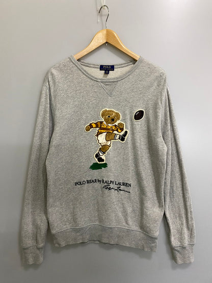【中古品】【メンズ】 POLO RALPH LAUREN ポロ・ラルフローレン POLO BEAR SWEATSHIRT ポロ ベア スウェットシャツ メンズ トップス トレーナー 長袖 クマ 147-260904-em-10-min サイズ：L/G 14-16 カラー：グレー 万代Net店
