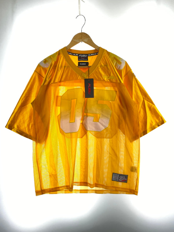 【中古品】【メンズ】 XLARGE エックスラージ × FUBU フブ BASEBALL SHIRT ベースボールシャツ 野球 ユニホーム風 半袖 シャツ メンズ トップス 142-260904-em-36-min サイズ：L カラー：ライトオレンジ 万代Net店