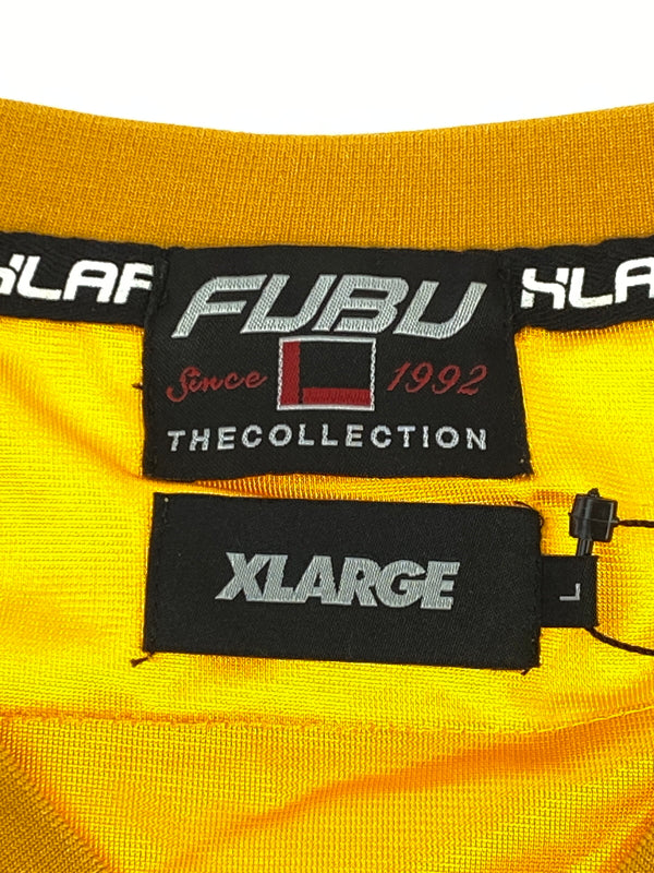 【中古品】【メンズ】 XLARGE エックスラージ × FUBU フブ BASEBALL SHIRT ベースボールシャツ 野球 ユニホーム風 半袖 シャツ メンズ トップス 142-260904-em-36-min サイズ：L カラー：ライトオレンジ 万代Net店