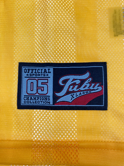 【中古品】【メンズ】 XLARGE エックスラージ × FUBU フブ BASEBALL SHIRT ベースボールシャツ 野球 ユニホーム風 半袖 シャツ メンズ トップス 142-260904-em-36-min サイズ：L カラー：ライトオレンジ 万代Net店