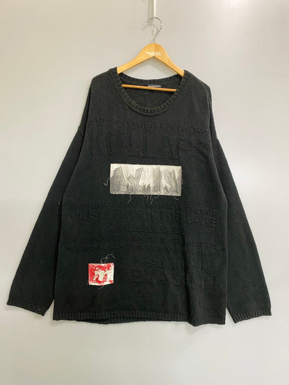 【中古品】【メンズ】 RAF SIMONS ARCHIVE REDUX ラフシモンズ アーカイブ リダックス KOLLAPS KNIT コラップス ニット セーター メンズ トップス 141-260901-em-29-min サイズ：1 カラー：ブラックグリーン 万代Net店