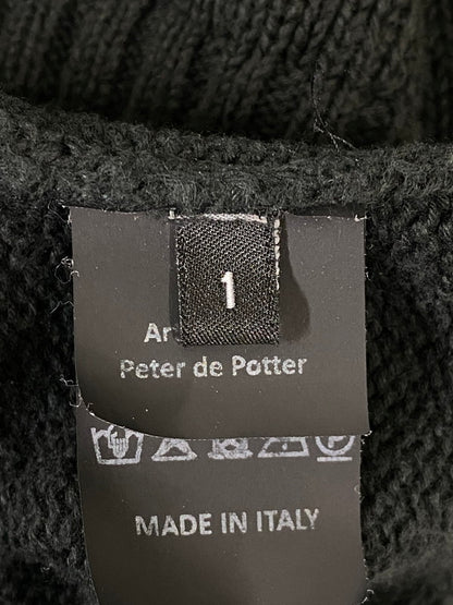 【中古品】【メンズ】 RAF SIMONS ARCHIVE REDUX ラフシモンズ アーカイブ リダックス KOLLAPS KNIT コラップス ニット セーター メンズ トップス 141-260901-em-29-min サイズ：1 カラー：ブラックグリーン 万代Net店