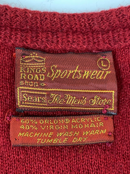 【中古品】【メンズ】 KINGS ROAD SEARS キングスロード シアーズ 60S MOHAIR CARDIGAN 60年代 モヘア カーディガン アウター 146-260903-hu-47-min サイズ：L カラー：レッド 万代Net店