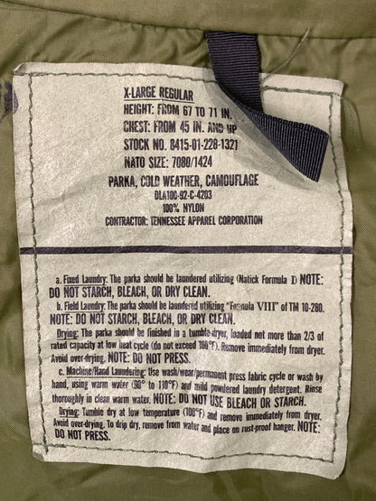 【中古品】【メンズ】 U.S.ARMY US アーミー ECWCS GEN1 GORE-TEX JACKET ゴアテックス ジャケット DLA100-92-C-4203 アウター 146-260903-hu-38-min サイズ：XXL-LARGE REGULAR カラー：グリーン系（カモ） 万代Net店