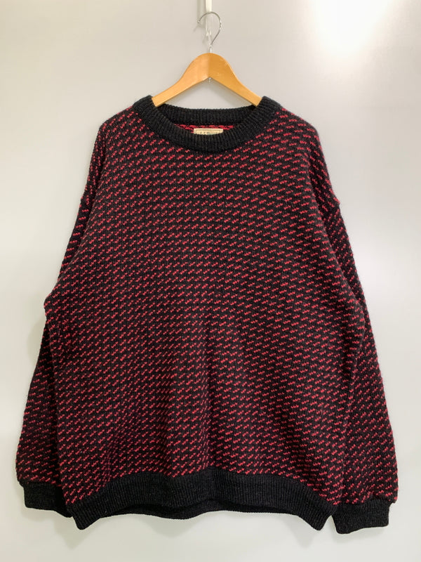【中古品】【メンズ】 L.L.BEAN エルエルビーン 80S バーズアイ ニット 80年代 セーター ヴィンテージ 144-260903-hu-53-min サイズ：XXL カラー：ブラック/レッド 万代Net店