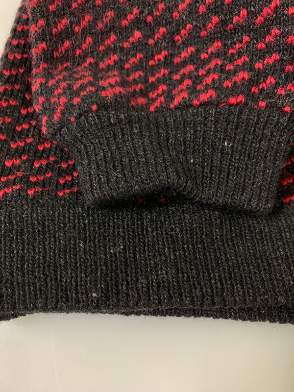 【中古品】【メンズ】 L.L.BEAN エルエルビーン 80S バーズアイ ニット 80年代 セーター ヴィンテージ 144-260903-hu-53-min サイズ：XXL カラー：ブラック/レッド 万代Net店