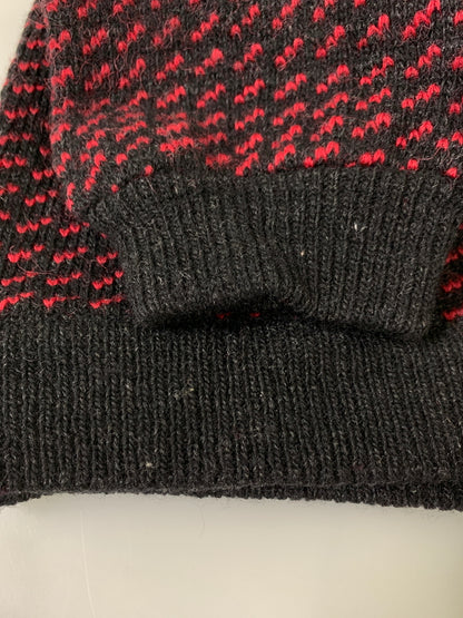 【中古品】【メンズ】 L.L.BEAN エルエルビーン 80S バーズアイ ニット 80年代 セーター ヴィンテージ 144-260903-hu-53-min サイズ：XXL カラー：ブラック/レッド 万代Net店