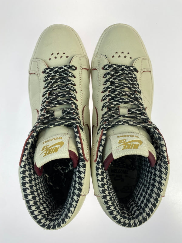 【中古品】【メンズ】 NIKE SB × WELCOME SKATEBOARDING ウェルカム スケートボーディング FQ0795-100 ZOOM BLAZER MID ズーム ブレーザー ミッド スニーカー 靴 160-260902-jt-02-min サイズ：US 9 27.0cm カラー：SAIL/DARK BEETROOT-WHITE 万代Net店