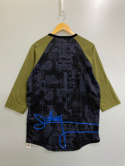 【中古品】【メンズ】 STUSSY ステューシー × FUTURA フューチュラ OVER PRINT TEE オーバー プリント Tシャツ メンズ トップス リバーシブル ラグラン 142-260904-em-17-min サイズ：XL カラー：オリーブ/ネイビー/グレー 万代Net店