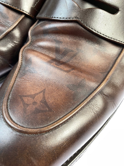 【中古品】【メンズ】 LOUIS VUITTON ルイ ヴィトン モノグラム コインローファー D1 0231 靴 革靴 179-260903-hu-04-min サイズ：8 カラー：ブラウン 万代Net店