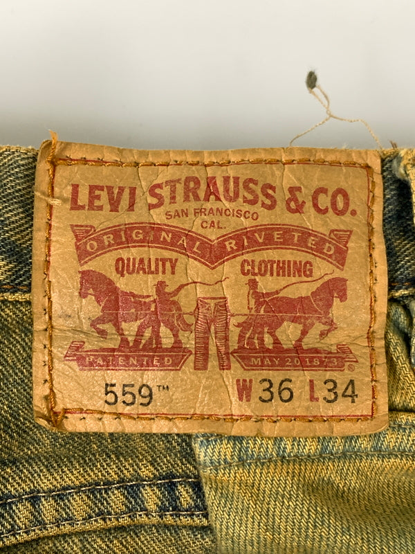 【現状渡し品】【メンズ】 LEVI’S リーバイス 559 再構築デニムパンツ ボトムス ジーパン 157-260903-hu-65-min サイズ：W36L34 カラー：イエロー系 万代Net店