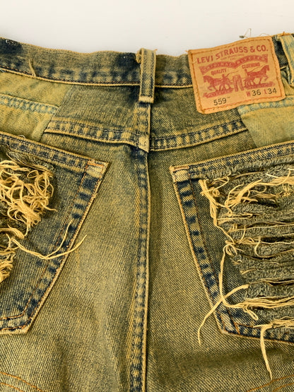 【現状渡し品】【メンズ】 LEVI’S リーバイス 559 再構築デニムパンツ ボトムス ジーパン 157-260903-hu-65-min サイズ：W36L34 カラー：イエロー系 万代Net店