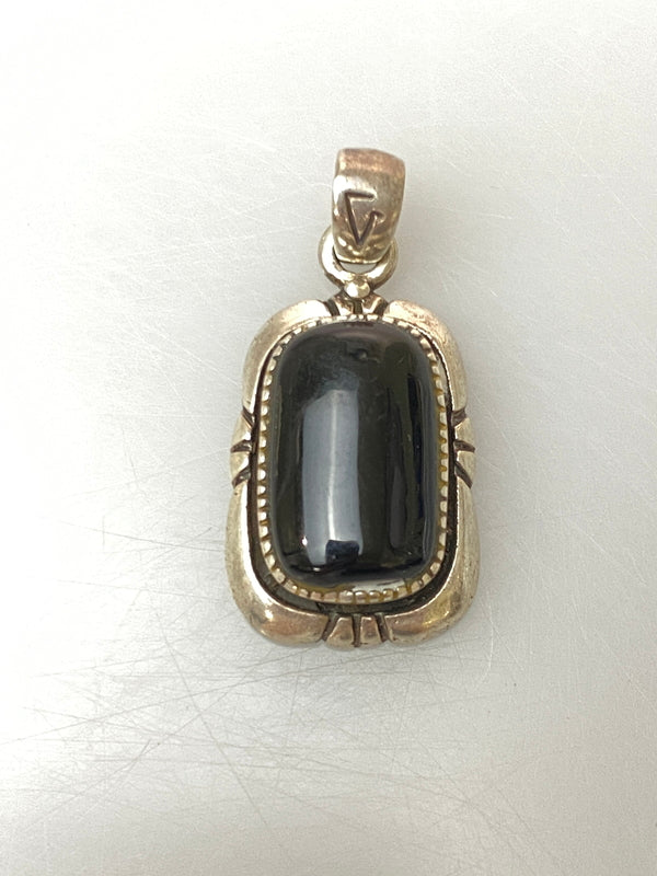 【中古品】【メンズ】 SILVER925 ONYX PENDANT TOP シルバー925 オニキスペンダントトップ アクセサリー 192-260909-yn-27-min カラー：シルバー/ブラック 万代Net店