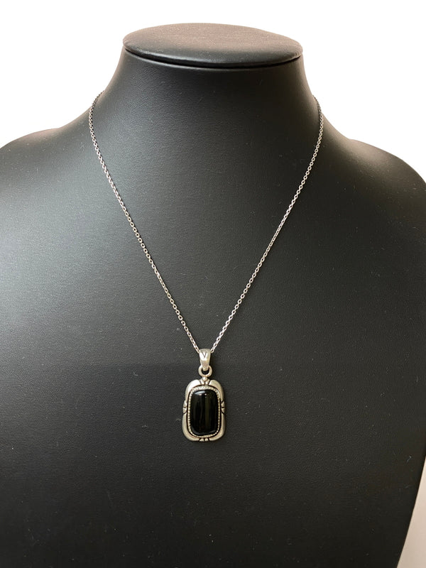 【中古品】【メンズ】 SILVER925 ONYX PENDANT TOP シルバー925 オニキスペンダントトップ アクセサリー 192-260909-yn-27-min カラー：シルバー/ブラック 万代Net店