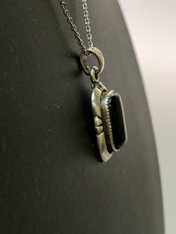 【中古品】【メンズ】 SILVER925 ONYX PENDANT TOP シルバー925 オニキスペンダントトップ アクセサリー 192-260909-yn-27-min カラー：シルバー/ブラック 万代Net店