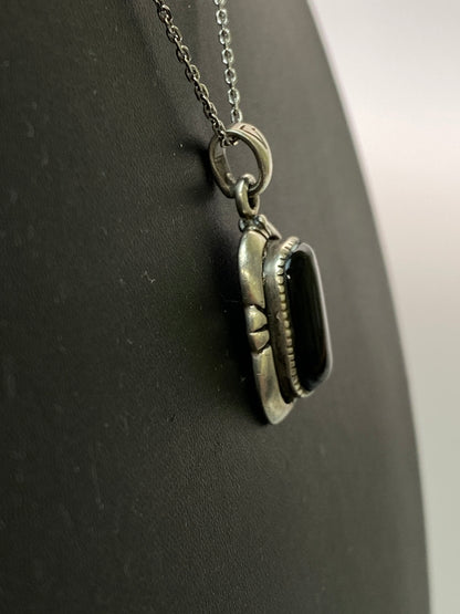 【中古品】【メンズ】 SILVER925 ONYX PENDANT TOP シルバー925 オニキスペンダントトップ アクセサリー 192-260909-yn-27-min カラー：シルバー/ブラック 万代Net店
