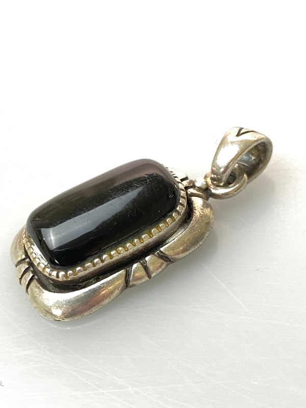 【中古品】【メンズ】 SILVER925 ONYX PENDANT TOP シルバー925 オニキスペンダントトップ アクセサリー 192-260909-yn-27-min カラー：シルバー/ブラック 万代Net店