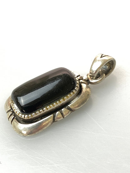 【中古品】【メンズ】 SILVER925 ONYX PENDANT TOP シルバー925 オニキスペンダントトップ アクセサリー 192-260909-yn-27-min カラー：シルバー/ブラック 万代Net店