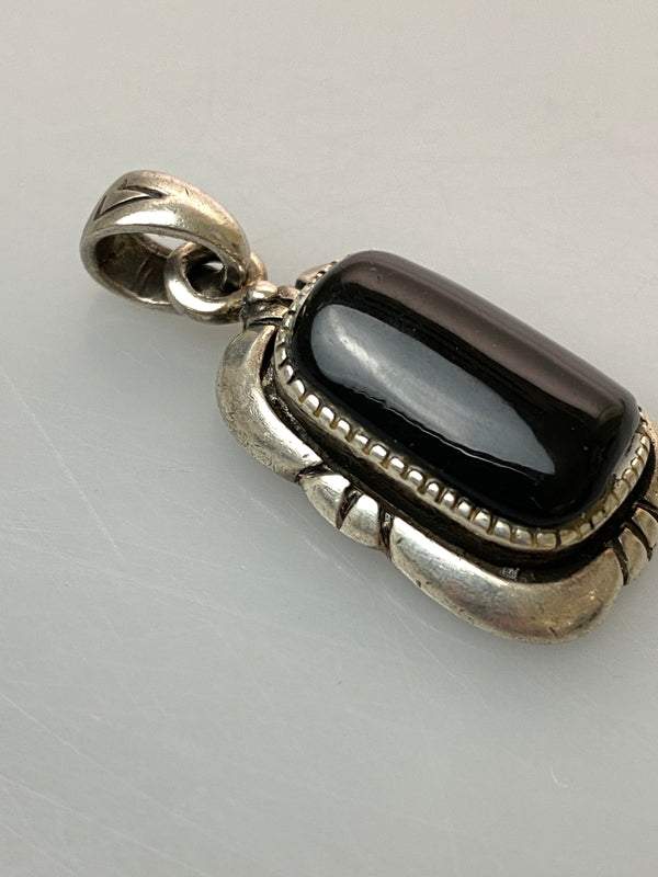 【中古品】【メンズ】 SILVER925 ONYX PENDANT TOP シルバー925 オニキスペンダントトップ アクセサリー 192-260909-yn-27-min カラー：シルバー/ブラック 万代Net店