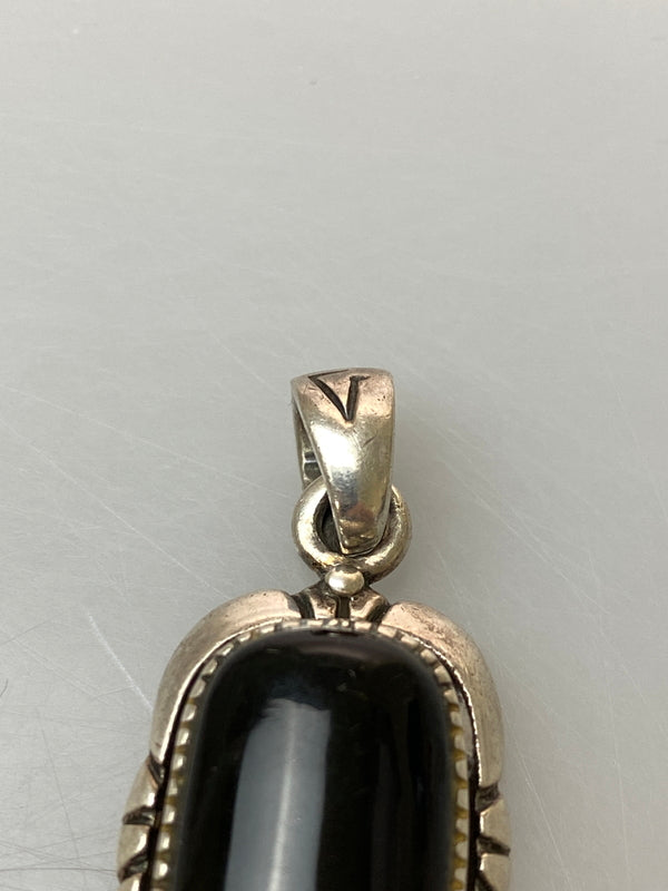 【中古品】【メンズ】 SILVER925 ONYX PENDANT TOP シルバー925 オニキスペンダントトップ アクセサリー 192-260909-yn-27-min カラー：シルバー/ブラック 万代Net店