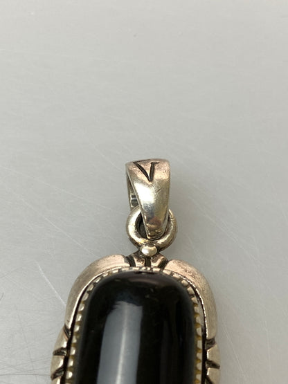 【中古品】【メンズ】 SILVER925 ONYX PENDANT TOP シルバー925 オニキスペンダントトップ アクセサリー 192-260909-yn-27-min カラー：シルバー/ブラック 万代Net店