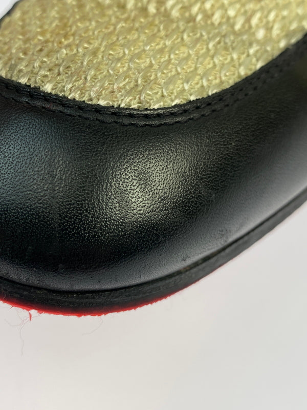 【中古品】【メンズ】 CHRISTIAN LOUBOUTIN クリスチャンルブタン PANAMAX FLAT CLF TRESSE CESTINO GG パナマックス フラット カーフレザー トレス セスティーノ シューズ 靴 164-260902-jt-33-min サイズ：40 カラー：ブラック 万代Net店