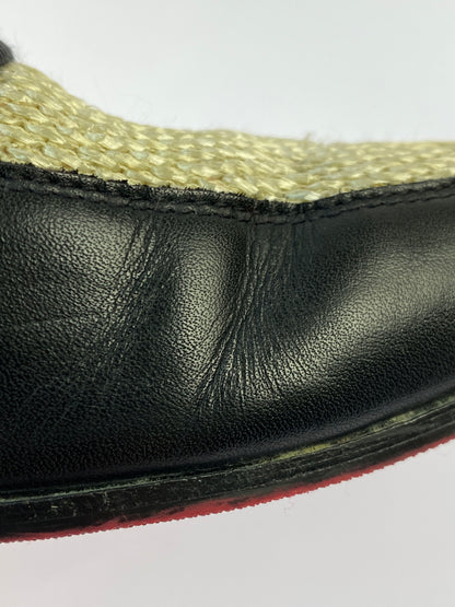 【中古品】【メンズ】 CHRISTIAN LOUBOUTIN クリスチャンルブタン PANAMAX FLAT CLF TRESSE CESTINO GG パナマックス フラット カーフレザー トレス セスティーノ シューズ 靴 164-260902-jt-33-min サイズ：40 カラー：ブラック 万代Net店