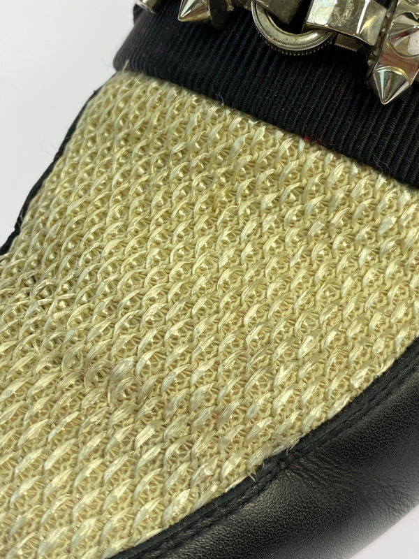 【中古品】【メンズ】 CHRISTIAN LOUBOUTIN クリスチャンルブタン PANAMAX FLAT CLF TRESSE CESTINO GG パナマックス フラット カーフレザー トレス セスティーノ シューズ 靴 164-260902-jt-33-min サイズ：40 カラー：ブラック 万代Net店