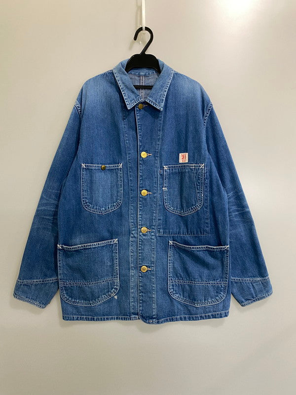 【中古品】【メンズ】 LEE リー 復刻 30S LOCO JACKET 02432 30年代 ロコ ジャケット ワークウェア カバーオール メンズ アウター ヴィンテージ デニムジャケット Gジャン 147-260904-em-07-min サイズ：40 カラー：インディゴ 万代Net店